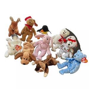 beanie babies stuffed animal plushie collection lot vintage bundle